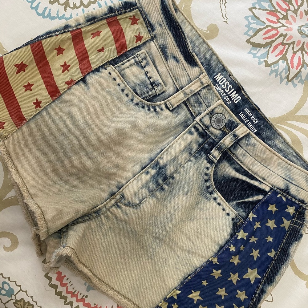 NWOT American flag denim shorts